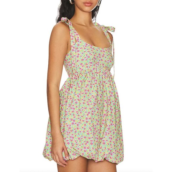 Lovers and Friends Kian Mini Dress millie bubble floral sundress dress size xs - Picture 2 of 9